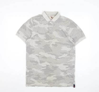 Gran Sasso Men's Beige Camouflage Polo Shirt Size 20