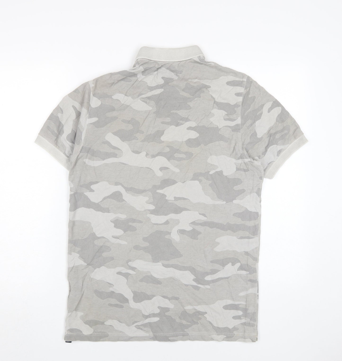 Gran Sasso Men's Beige Camouflage Polo Shirt Size 20