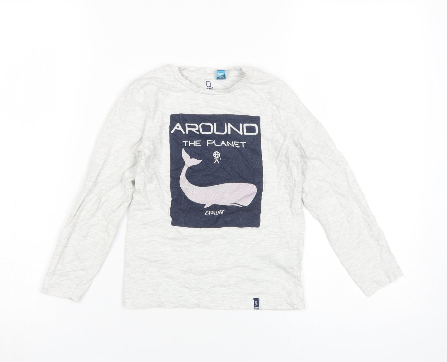 Okaidi Boys White Graphic Long Sleeve T-Shirt 6 Years