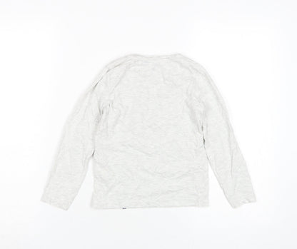 Okaidi Boys White Graphic Long Sleeve T-Shirt 6 Years