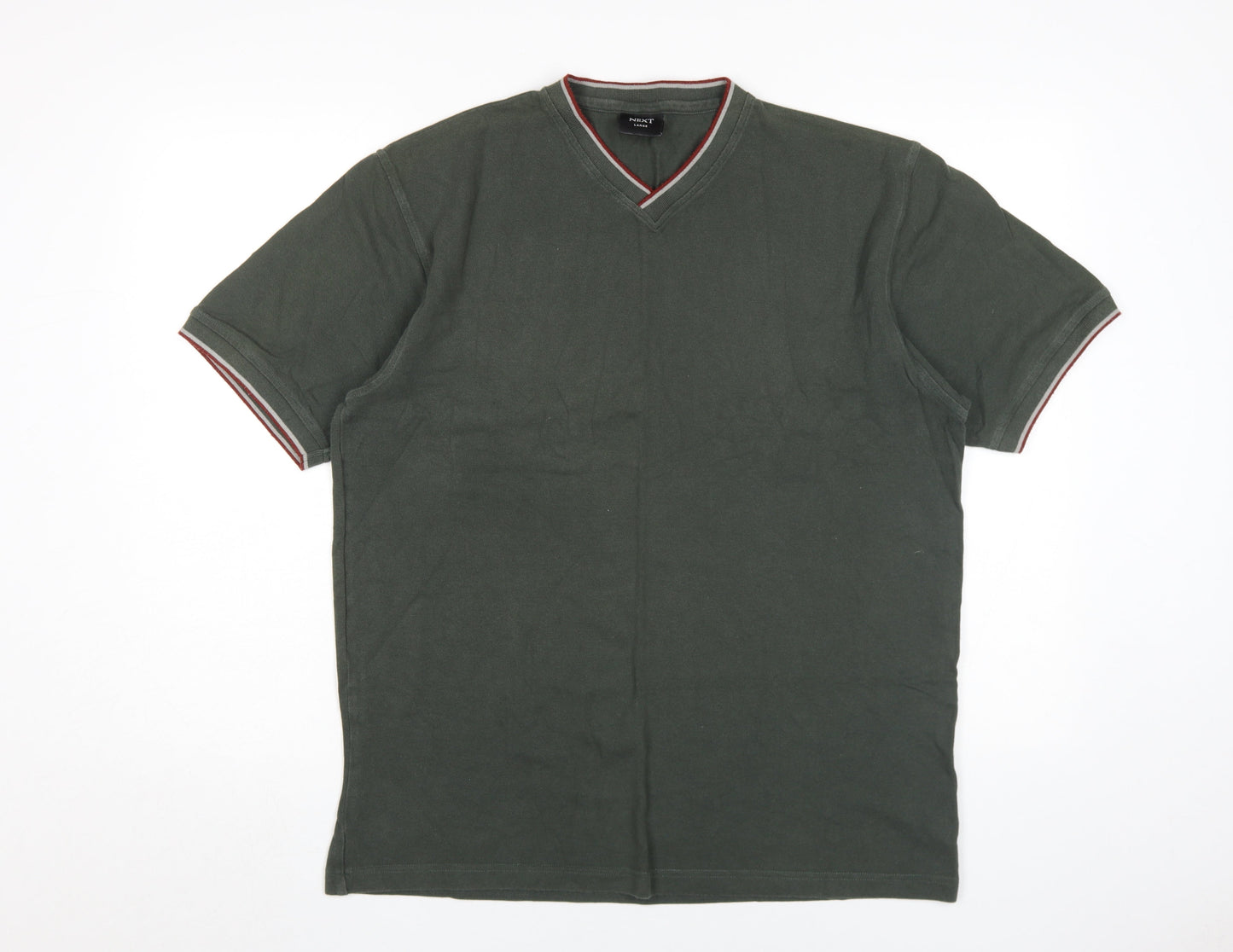 Next Men's Large Green V-Neck T-Shirt