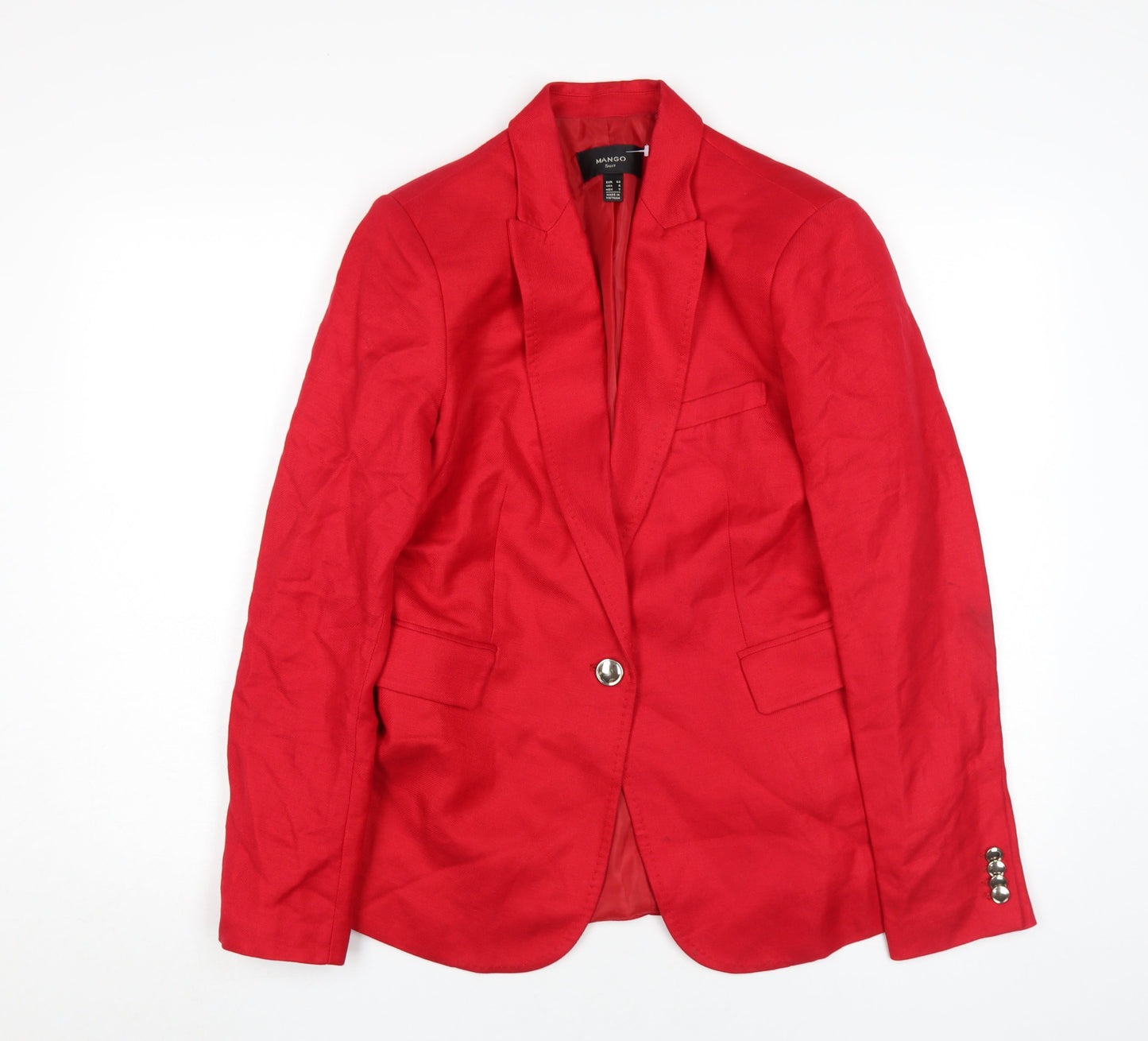 Mango Women's Red Suit Jacket Size 12 Regular