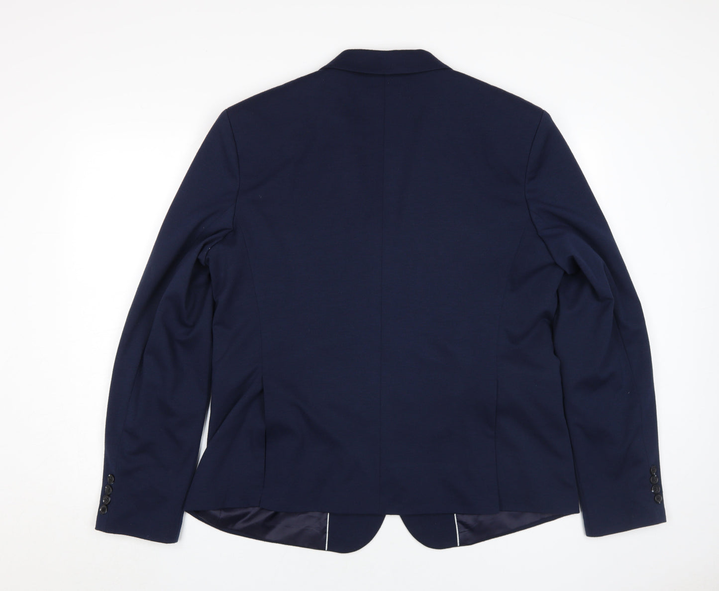 FLATSEVEN Men's Blue Blazer XL, Rayon Blend Fashion