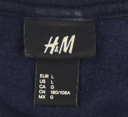 Mens UK Size L H&M Blue Pullover Sweatshirt