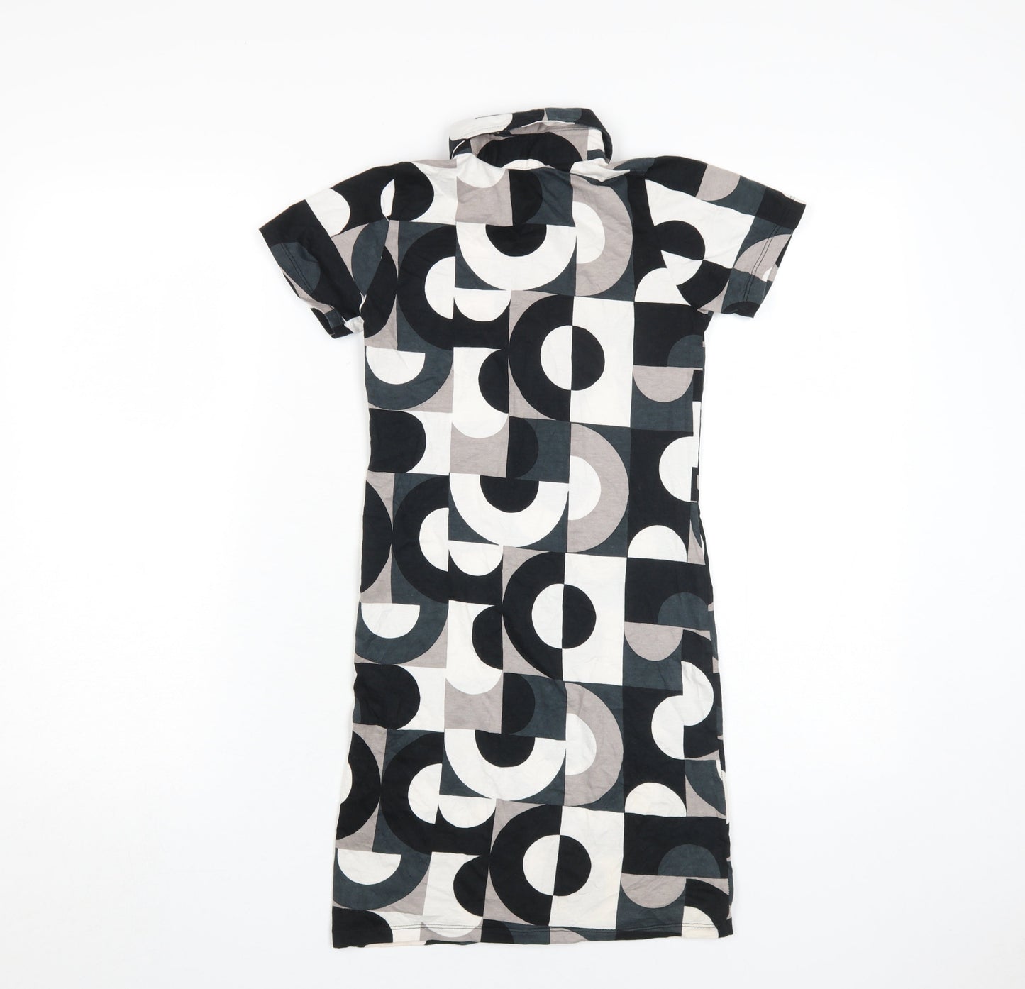Motel Women's XS Black Geometric Shirt Dress