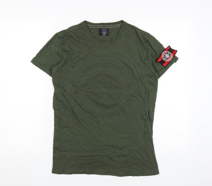 Barcelona Designs Men's Green Crew Neck T-Shirt, Size S