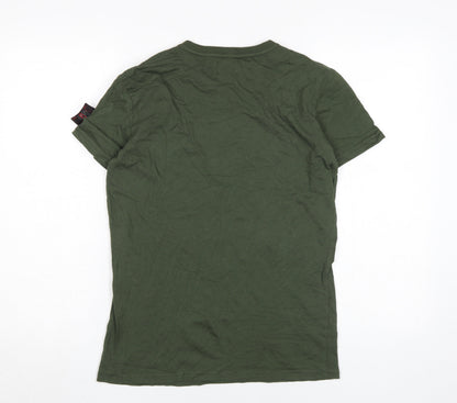 Barcelona Designs Men's Green Crew Neck T-Shirt, Size S