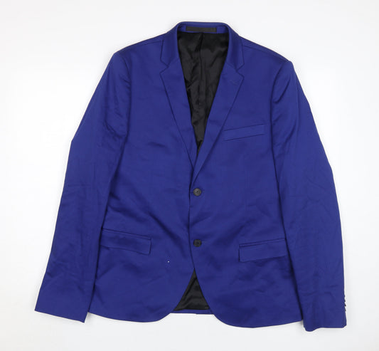 Mens UK Size 44 Topman Regular Blue Suit Jacket