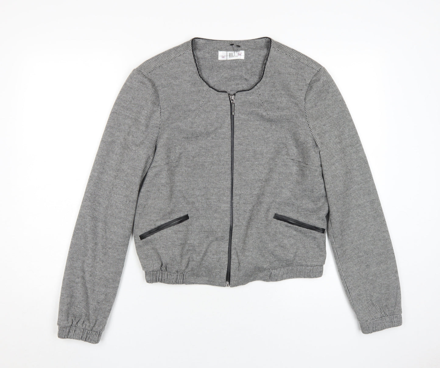 BAF Women's Grey Check Basic Jacket, Size 12
