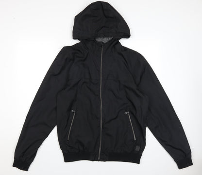 Mens UK Size L LFTMAN Black Windbreaker Coat