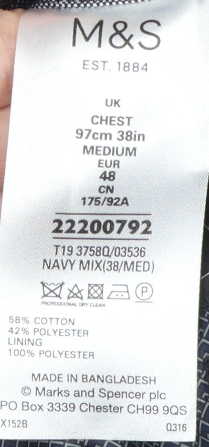 Mens UK Size 38 Marks and Spencer Regular Grey Suit Jacket