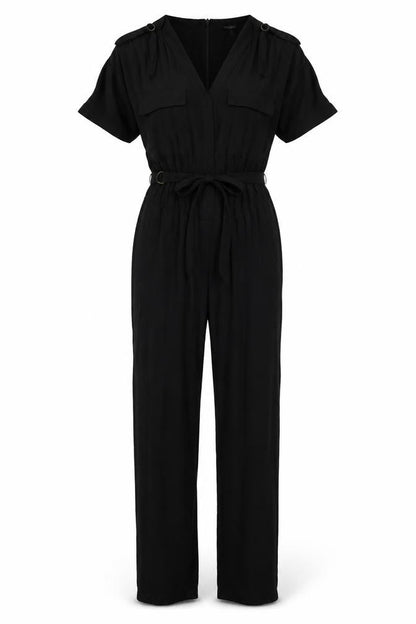 Womens UK Size 6 Warehouse One-Piece Black Jumpsuit