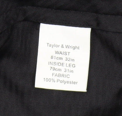 Taylor & Wright Men's Black Dress Trousers, Size 32