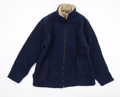 Mens UK Size S ROAD MAP Blue Fleece Jacket