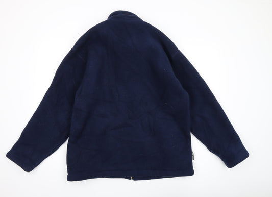 Mens UK Size S ROAD MAP Blue Fleece Jacket