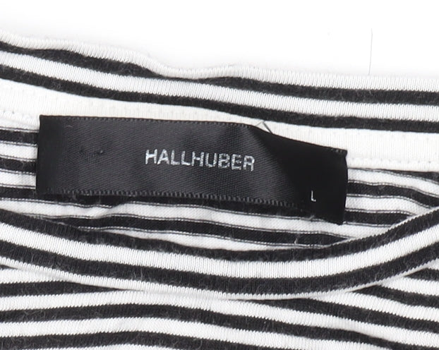 Womens UK Size L Hallhuber Black Basic T-Shirt