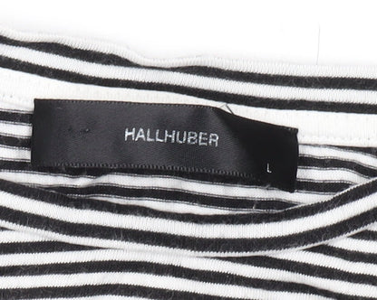 Womens UK Size L Hallhuber Black Basic T-Shirt