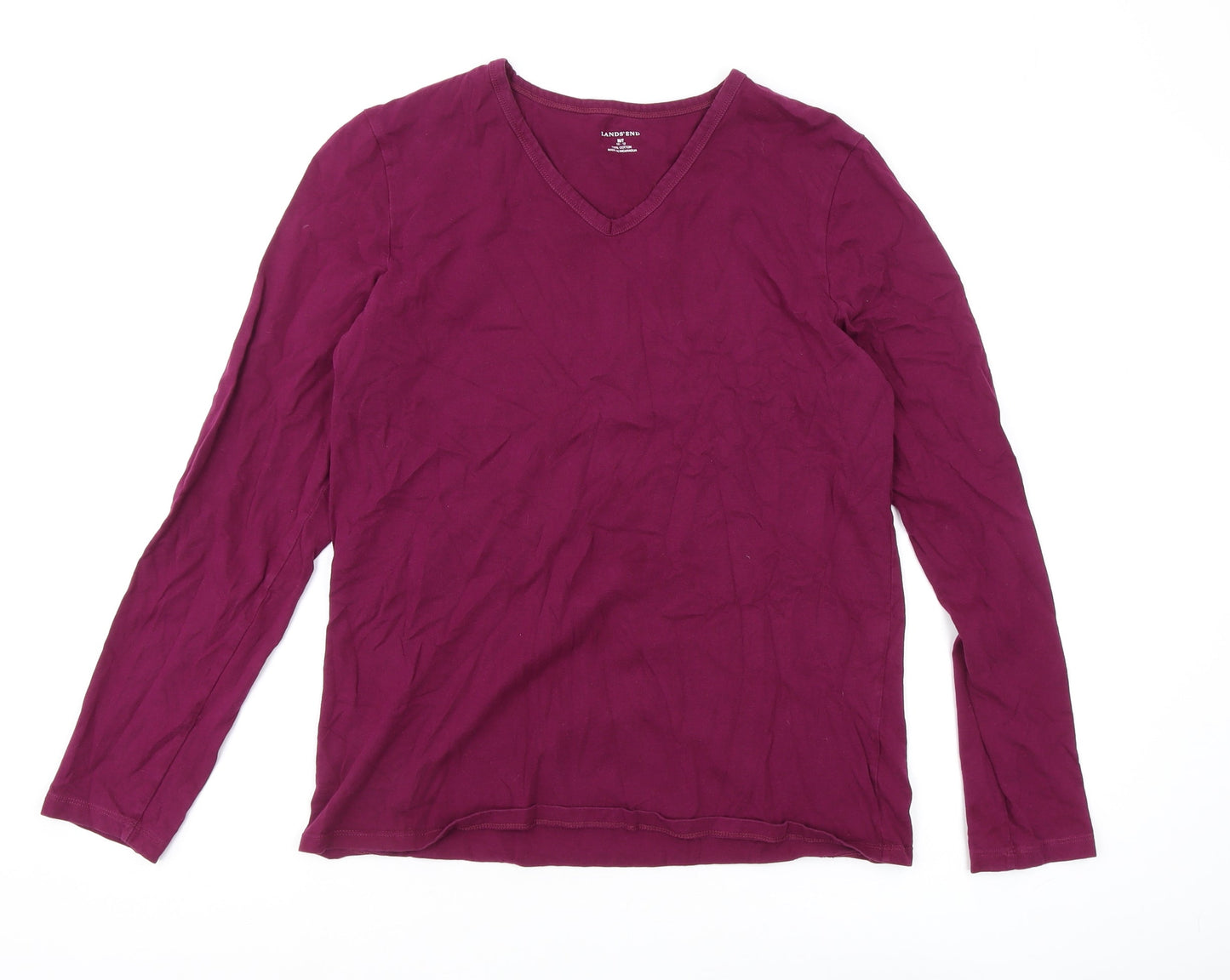 Womens UK Size M Lands' End Purple Basic T-Shirt