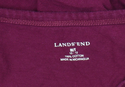 Womens UK Size M Lands' End Purple Basic T-Shirt
