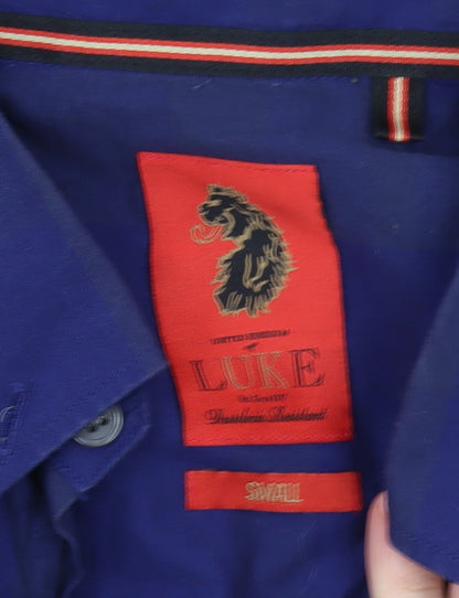 Luke Men's Slim Fit Blue Button-Up Shirt, Size S