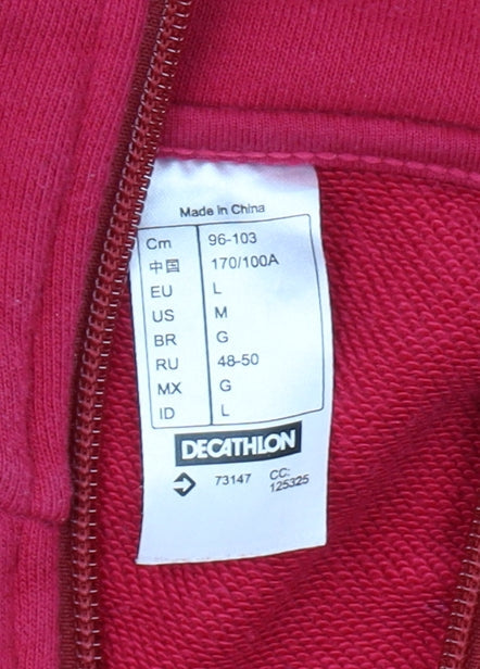 Decathlon Women's Red Full Zip Sweatshirt L