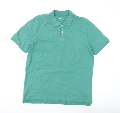 Gap Men's Green Polo Shirt - Size L, Short Sleeve