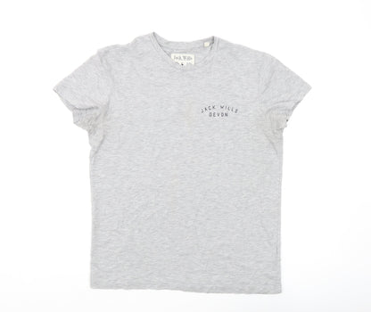 Jack Wills Men's Grey Short Sleeve Regular Fit T-Shirt