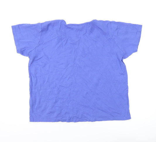 EWM Women's Blue Basic T-Shirt, L, Scoop Neck