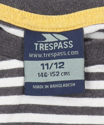 Trespass Boys Striped Long Sleeve T-Shirt, Multicoloured, 11-12 Years