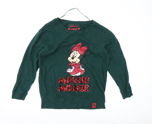 Womens UK Size 8 Disney Green Pullover Sweatshirt