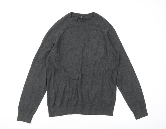 Jeff Banks Men’s Grey Cotton Pullover, M, Crew Neck
