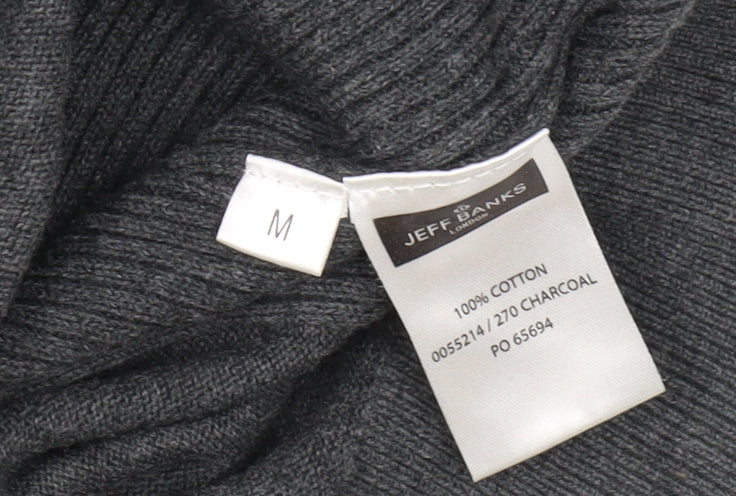 Jeff Banks Men’s Grey Cotton Pullover, M, Crew Neck