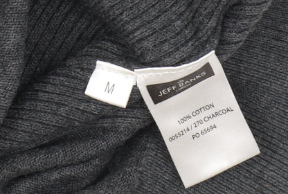 Jeff Banks Men’s Grey Cotton Pullover, M, Crew Neck