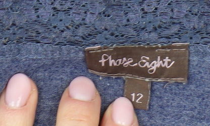 Womens UK Size 12 Phase Eight Blue Basic Blouse