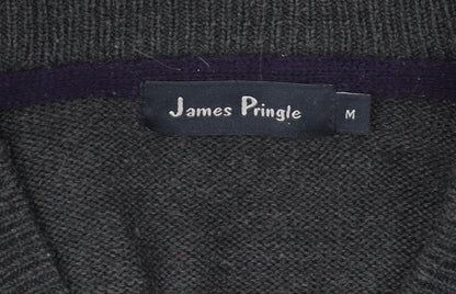 James Pringle Men's Black V-Neck Pullover Jumper M