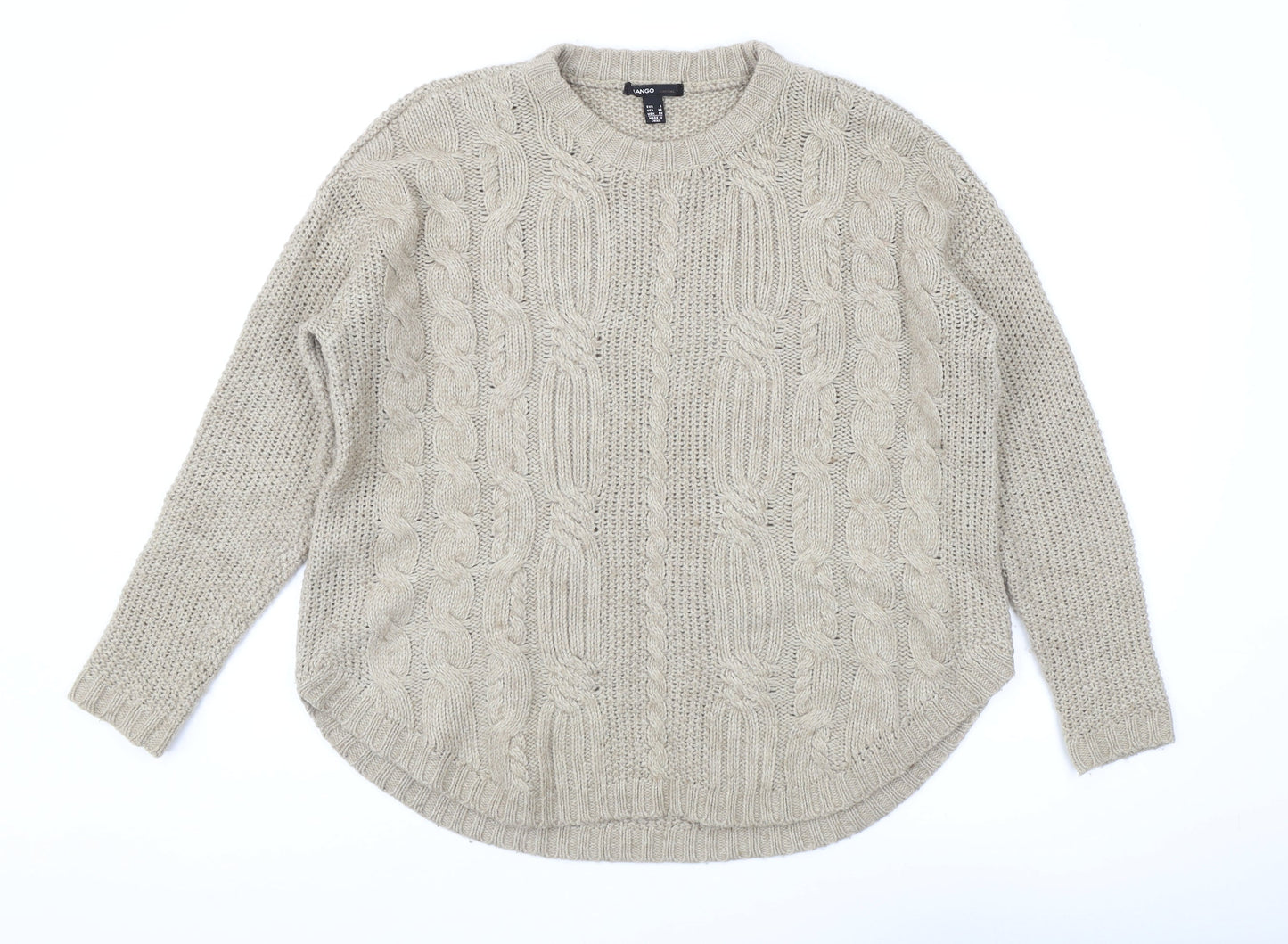 Womens UK Size S Mango Beige Pullover Jumper