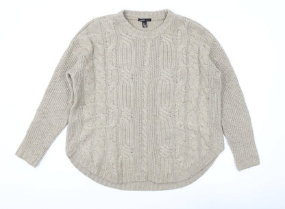 Womens UK Size S Mango Beige Pullover Jumper