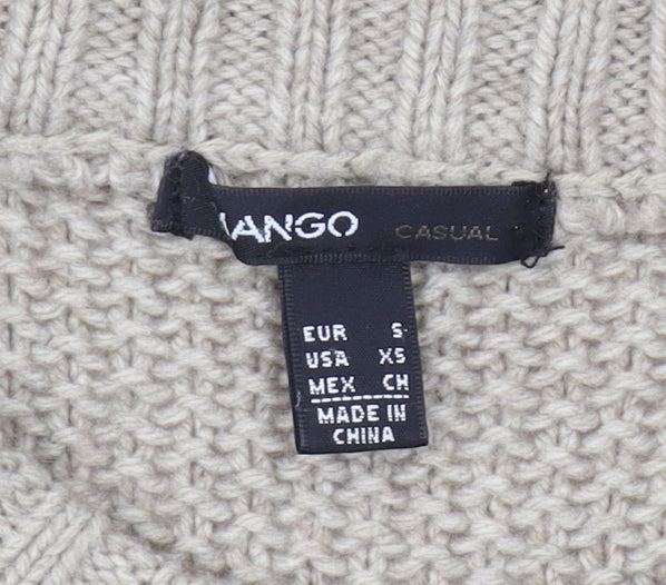 Womens UK Size S Mango Beige Pullover Jumper