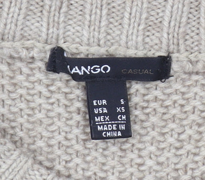 Womens UK Size S Mango Beige Pullover Jumper