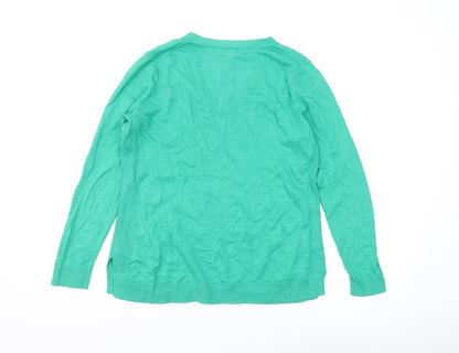 Gap Women's Green V-Neck Pullover Jumper M