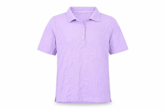 Womens UK Size S ISLE Purple Basic Polo