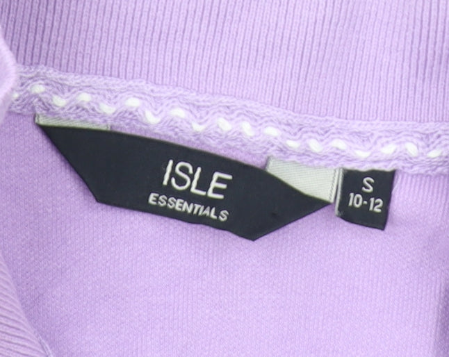 ISLE Women's Purple Polo Shirt S Casual Short Sleeve