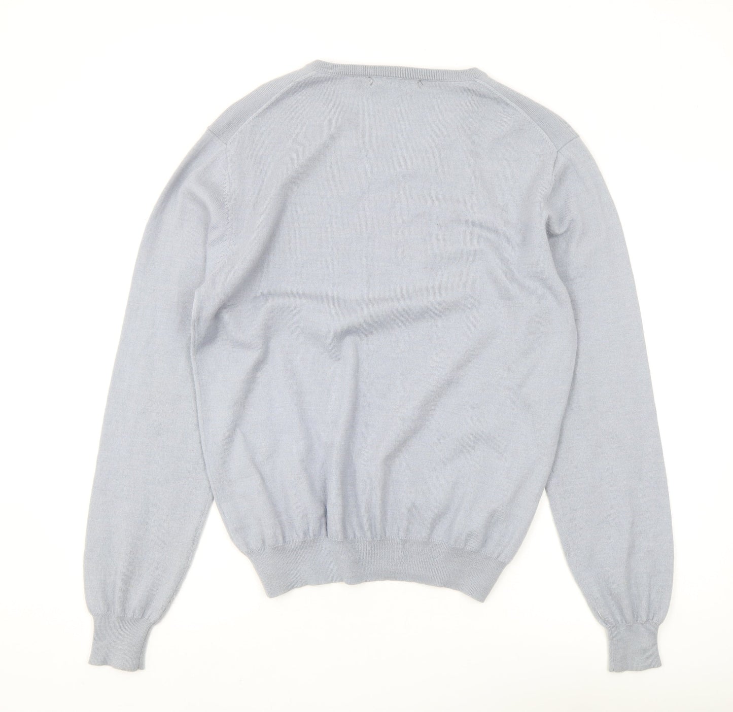 Marcus Law Men's Grey Wool V-Neck Pullover Jumper L