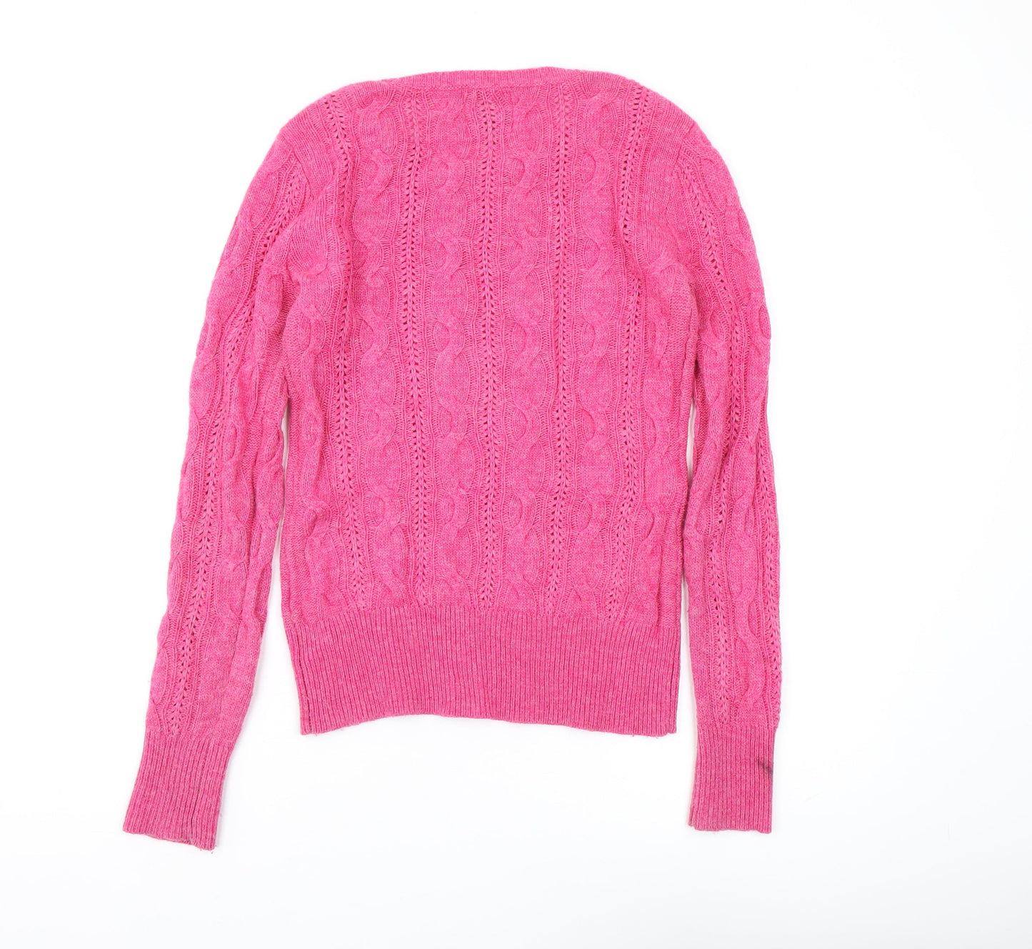 Aphorism Women's Pink Crew Neck Cable Knit Jumper M
