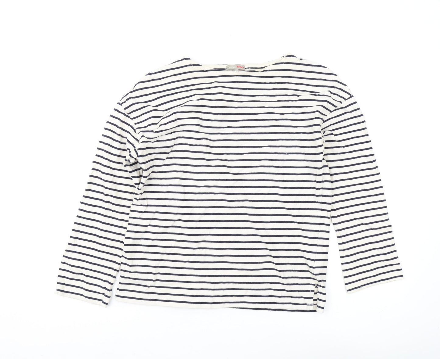 Trensic SPAO Women's White Striped Long Sleeve T-Shirt