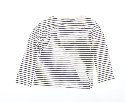 Trensic SPAO Women's White Striped Long Sleeve T-Shirt