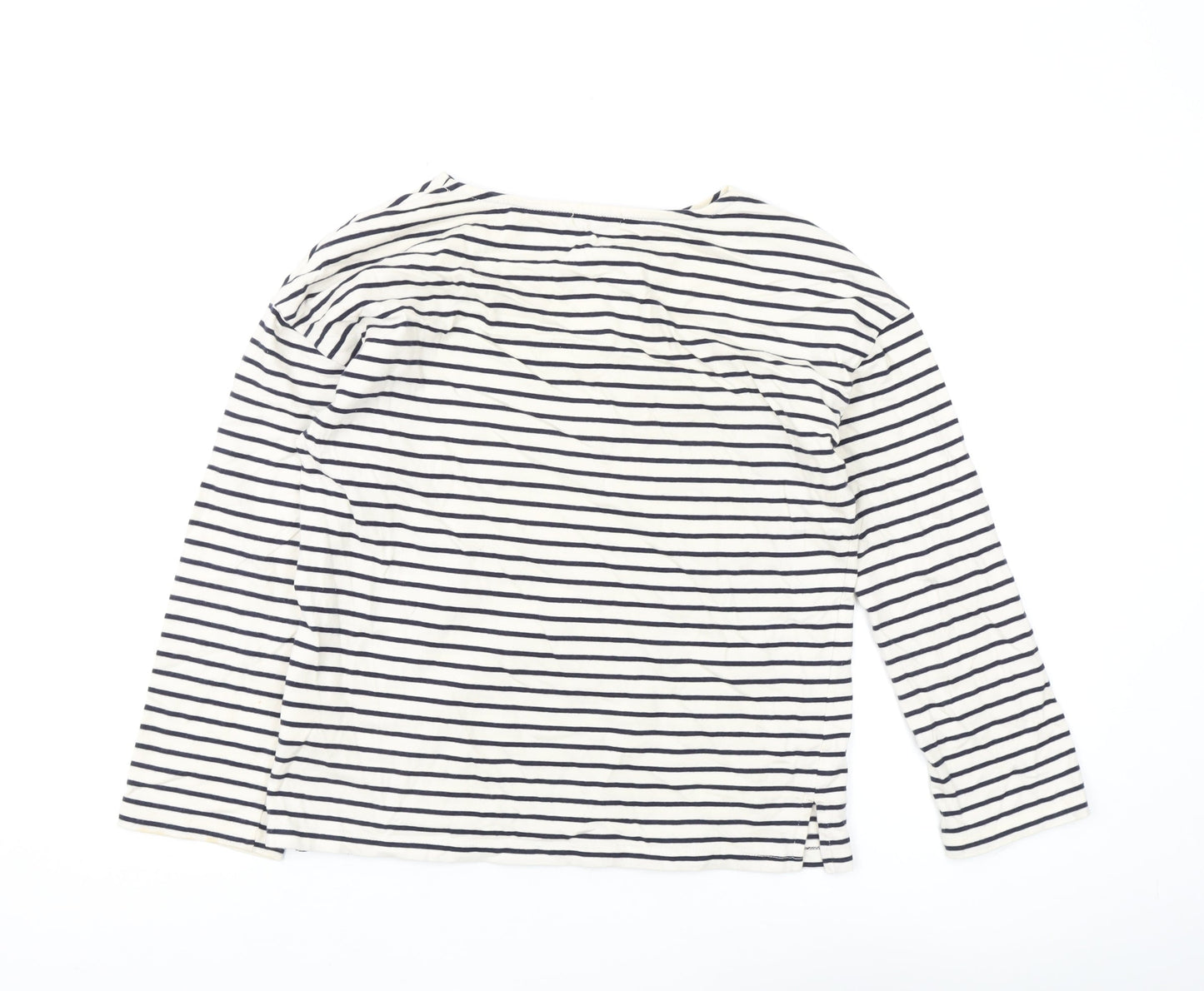 Trensic SPAO Women's White Striped Long Sleeve T-Shirt