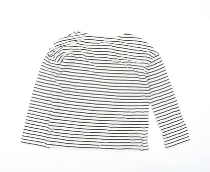 Trensic SPAO Women's White Striped Long Sleeve T-Shirt