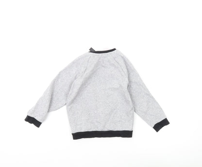 Adidas Boys Grey Pullover Sweatshirt 3-4 Years - Logo Accent