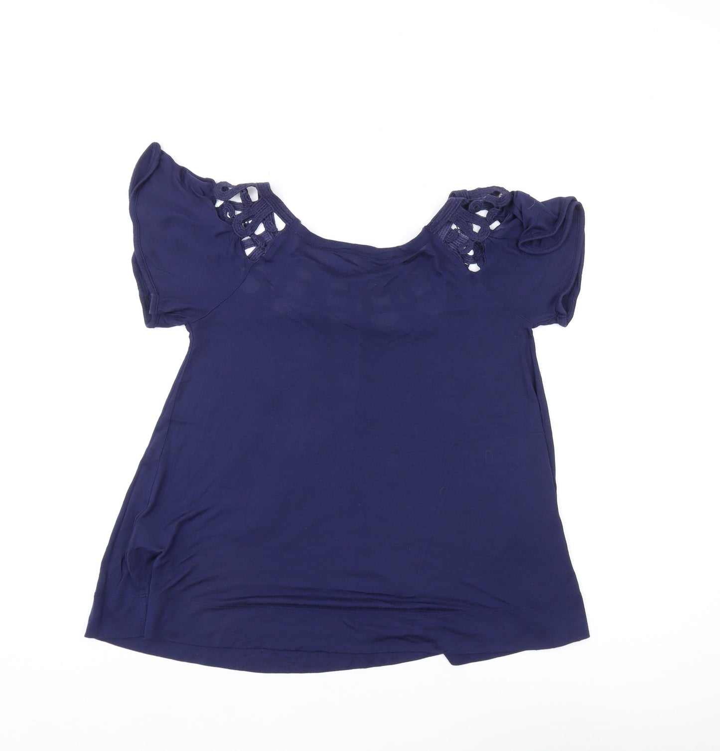 French Connection Women's Blue Crochet Tunic Blouse XS